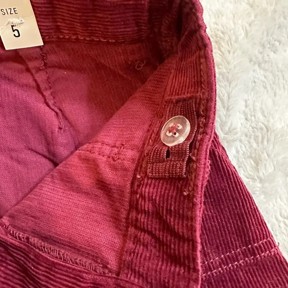 NEW Girls Corduroy Skirt sz 5 Girls Burgundy Skirt adjustable waist fall preppy